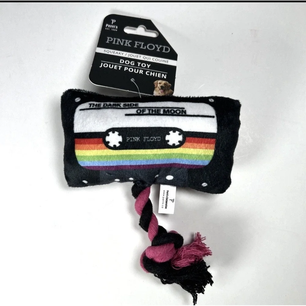 Pink Floyd‎ Dark Side Of The Moon Cassette Squeaky Dog Toy (5 in wide) NEW